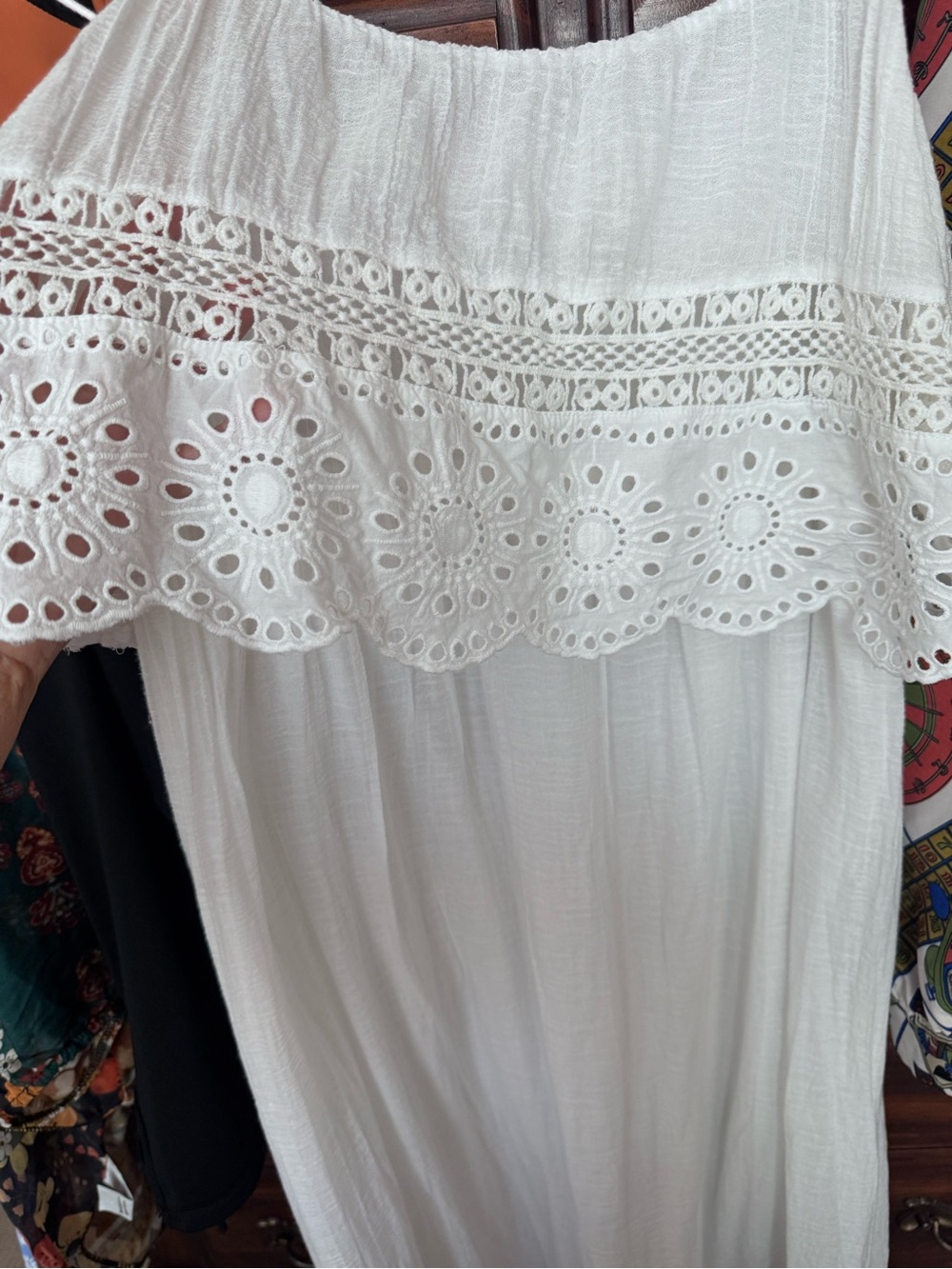 Zara White Eyelet Flounce Maxi Dress - Picture 2 of 4